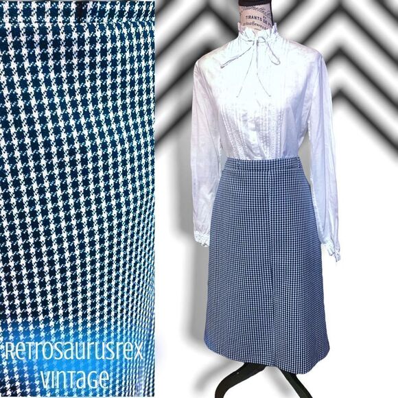 𝅺vintage Houndstooth Skirt - Picture 1 of 6